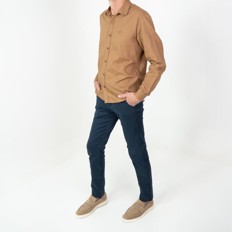 Calça de sarja de algodão slim ( Referência : 0741 )