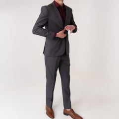 Traje Social Slim Raffer com elastano, paleto de dois botões e duas aberturas ( Referência: 4412 )