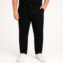 Calça de sarja de algodão com elastano e cintura com ajustador de elástico .   ( Referência : 0742 ) 