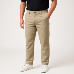 Calça de sarja de algodão com elastano e cintura com ajustador de elástico .   ( Referência : 0742 ) 