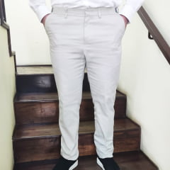 Calça sport wear slim em sarja de algodão com elastano com ajuste de cintura   ( Referência : 0623 )